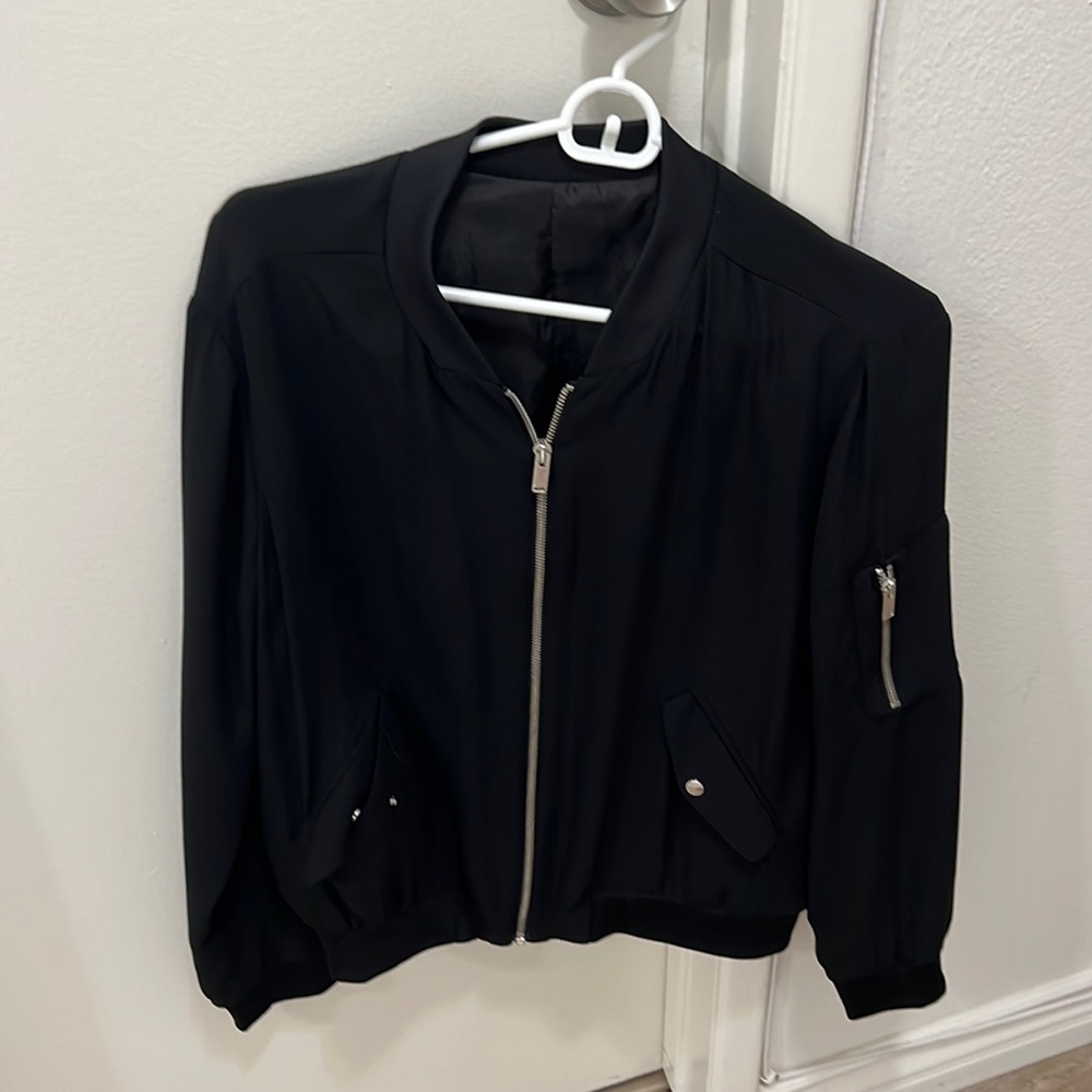 Black Zara Bomber Jacket